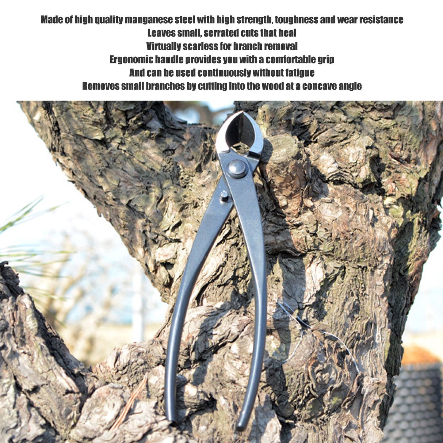 200mm/7.9in Concave Branch Cutter High Strength Manganese Steel Diagonal Pliers Black V1294-YM0523-3111220083711