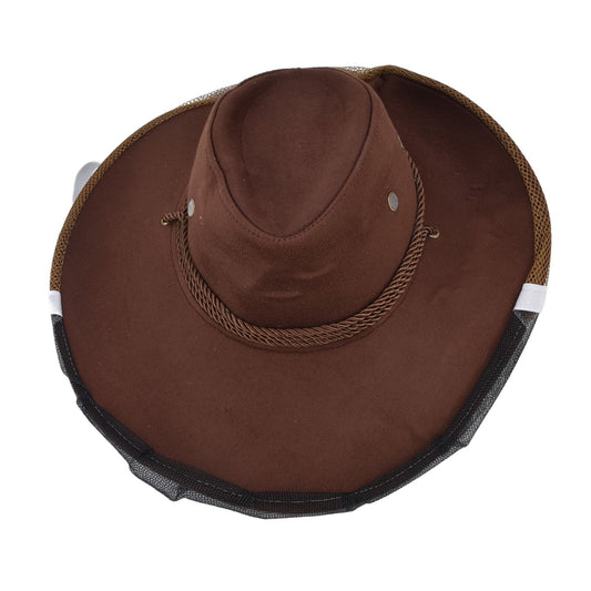 Beekeeper Cowboy Hat Tightening Design Breathable Mesh Beekeeping Veil Hat for Beekeepers Fishermen Hunters V1294-YM0523-3111220084311