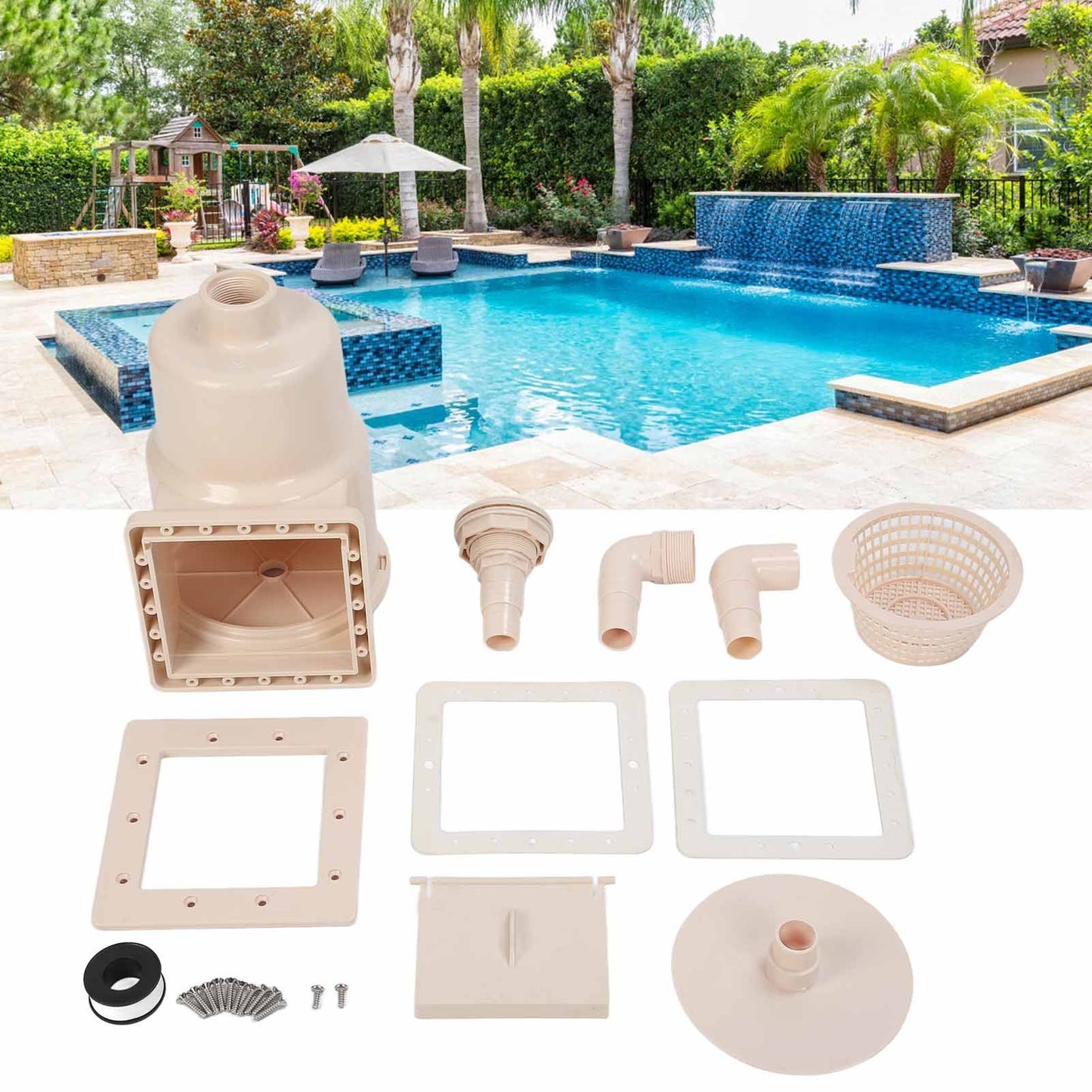 Swimming Pool Skimmer 1.5in Small Drain Pool Drainage Skimmer Swimming Pool Accessories V1294-YM0523-3111220085011
