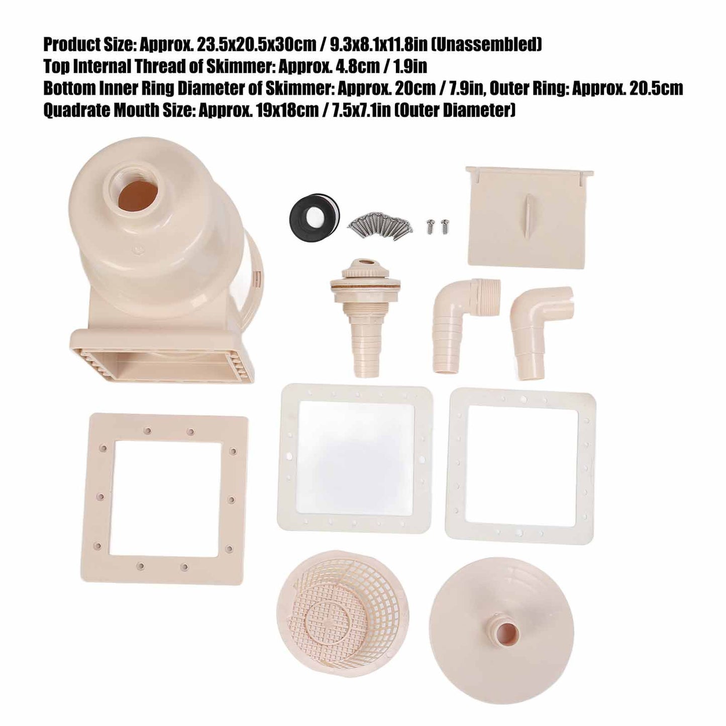 Swimming Pool Skimmer 1.5in Small Drain Pool Drainage Skimmer Swimming Pool Accessories V1294-YM0523-3111220085011