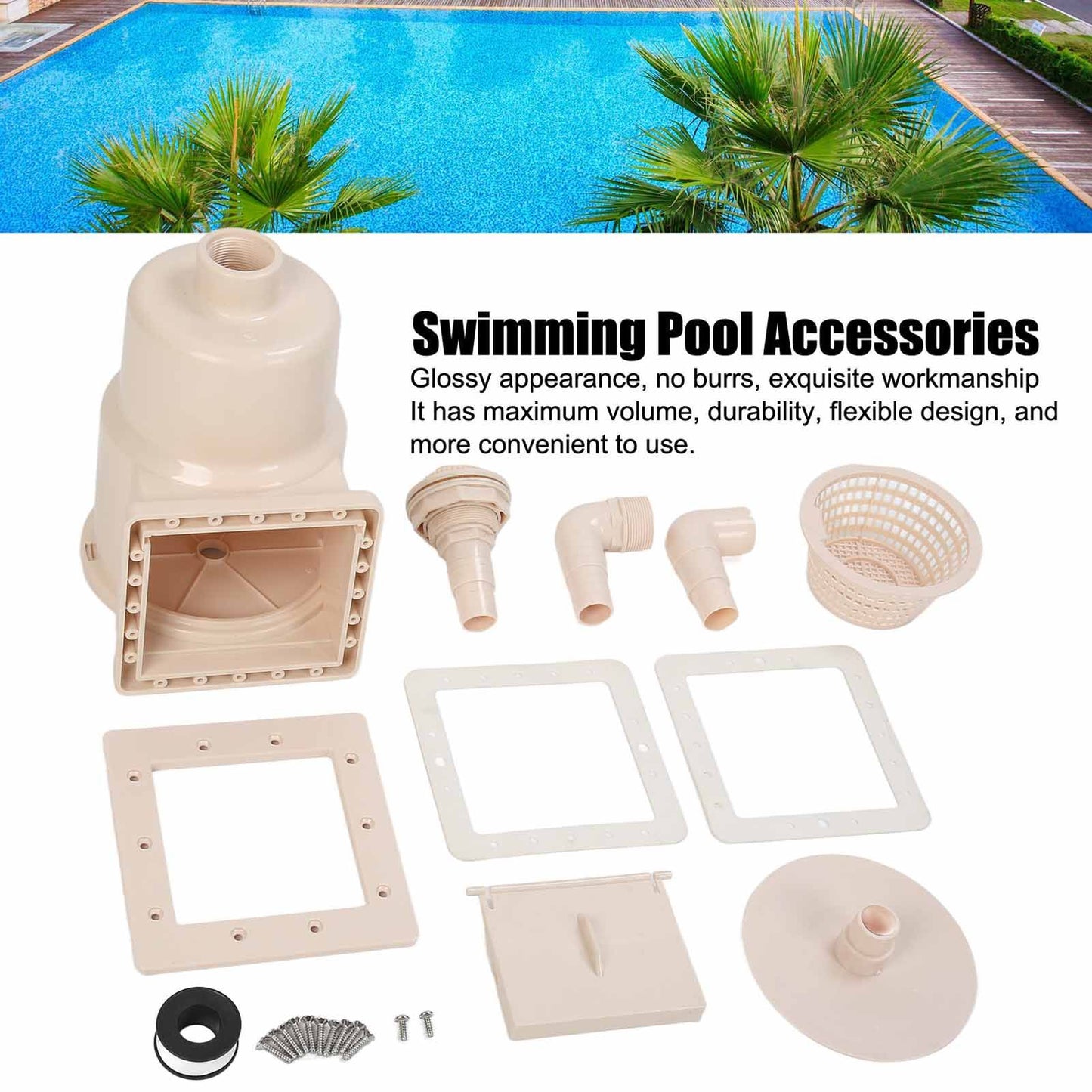 Swimming Pool Skimmer 1.5in Small Drain Pool Drainage Skimmer Swimming Pool Accessories V1294-YM0523-3111220085011