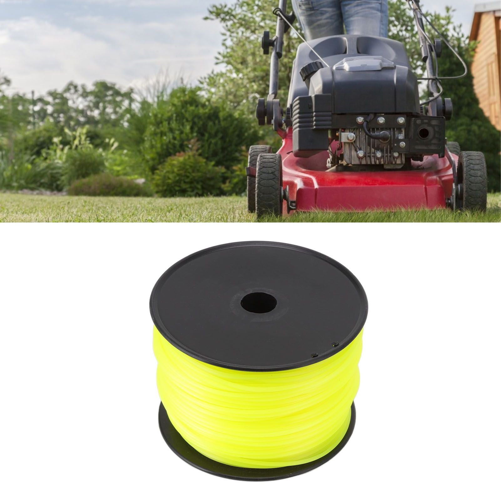 3mm String Trimmer Line Quadrate Trimmer Line Lawn Mower String Cord for Husqvarna Yellow 168m/551.2ft V1294-YM0523-3111220086212