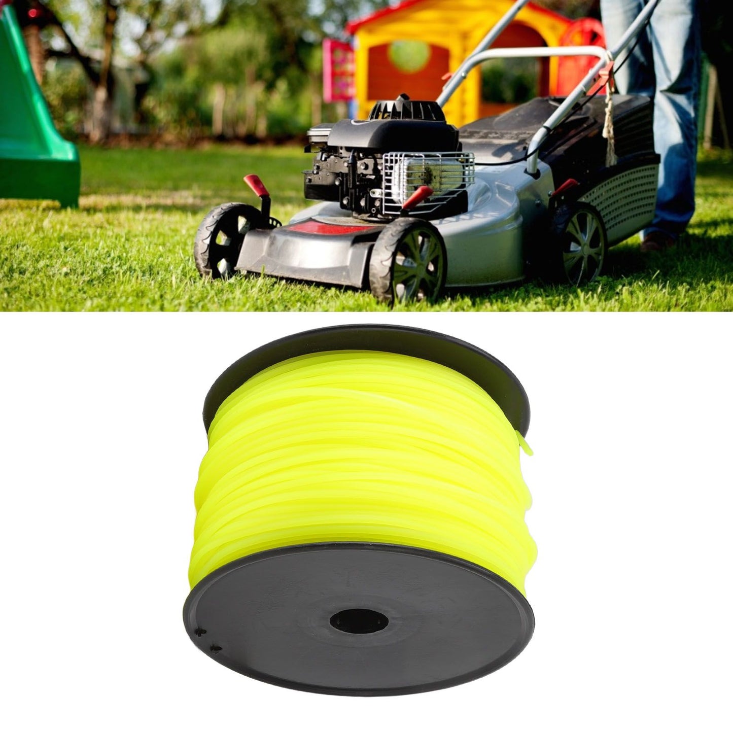 3mm String Trimmer Line Quadrate Trimmer Line Lawn Mower String Cord for Husqvarna Yellow 168m/551.2ft V1294-YM0523-3111220086212