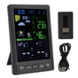 Weather Stations Wireless Indoor Outdoor Color Display Black 3 Channels Regulable Backlight Clock Thermometer V1294-YM0523-3111220087211