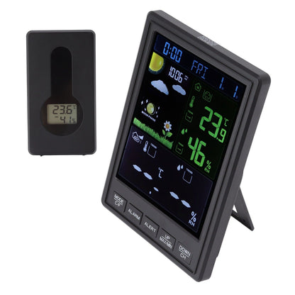Weather Stations Wireless Indoor Outdoor Color Display Black 3 Channels Regulable Backlight Clock Thermometer V1294-YM0523-3111220087211