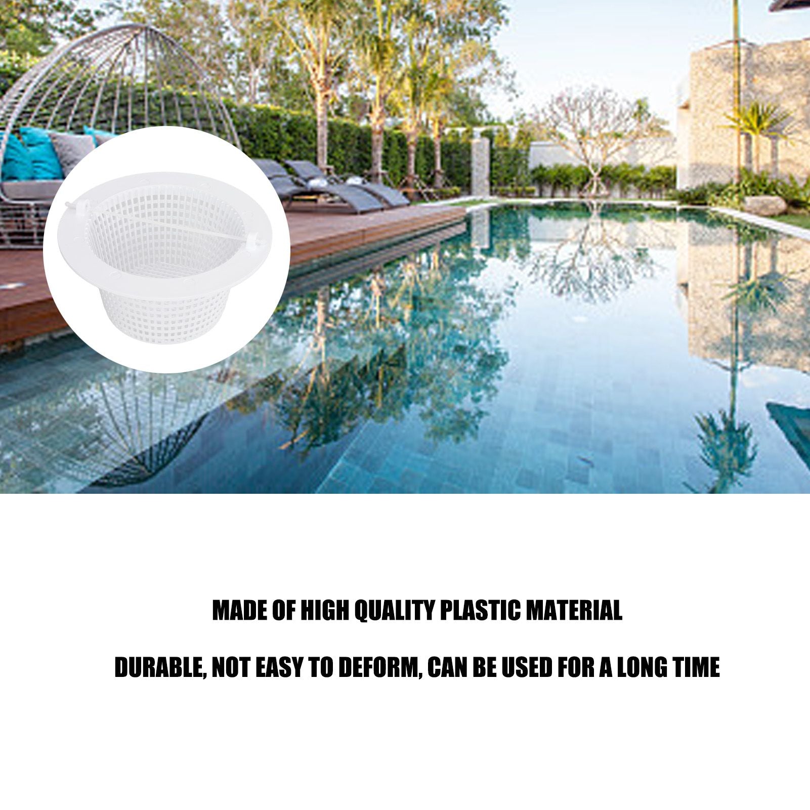 Skimmer Basket Plastic Replacement Swimming Pool Filter Basket with Handle for Hayward SP1091WM V1294-YM0523-3111220087311