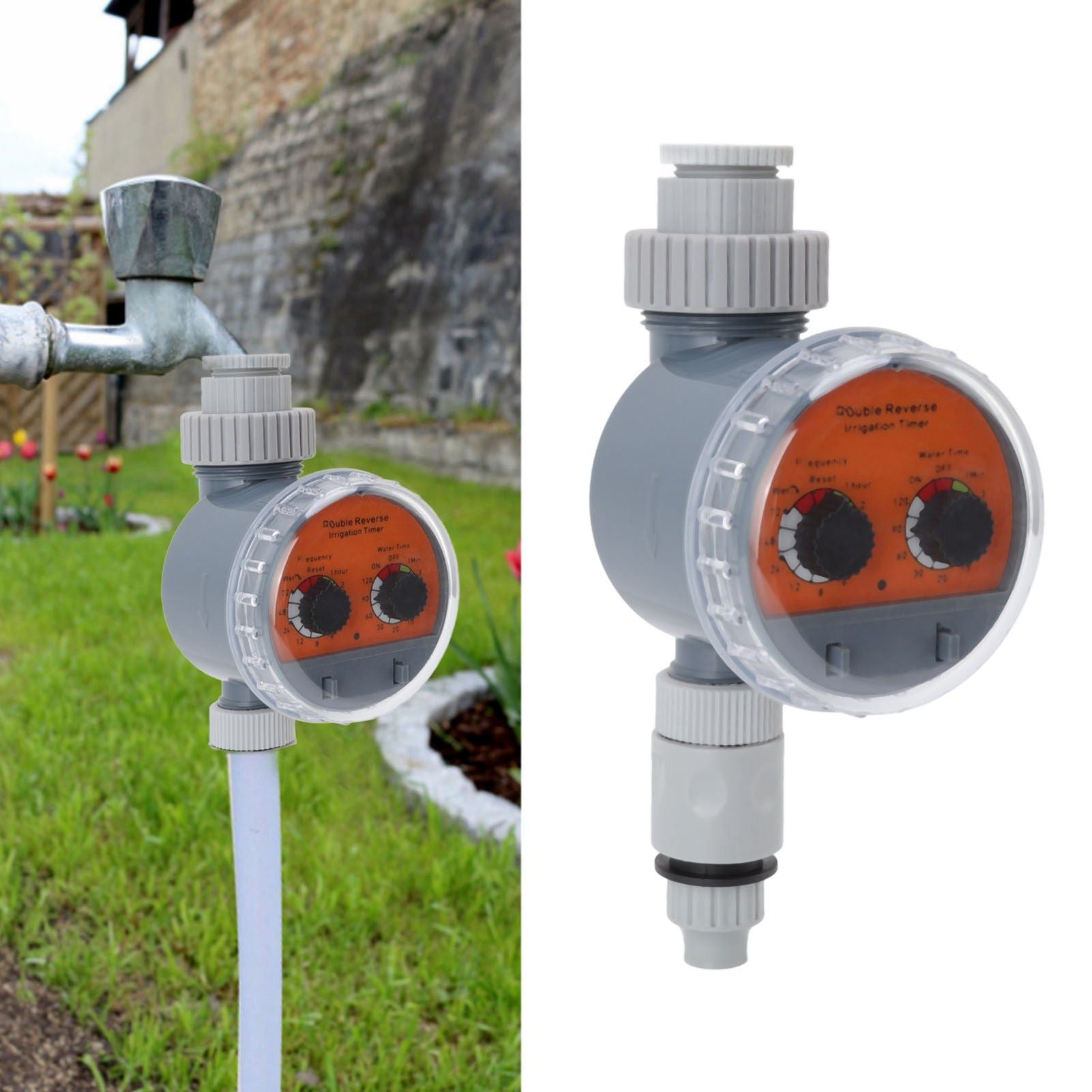 Irrigation Timer Dual Dial Ball Valve IP67 Waterproof Automatic Pressure Free Irrigation Timer for Courtyards V1294-YM0523-3111220087711