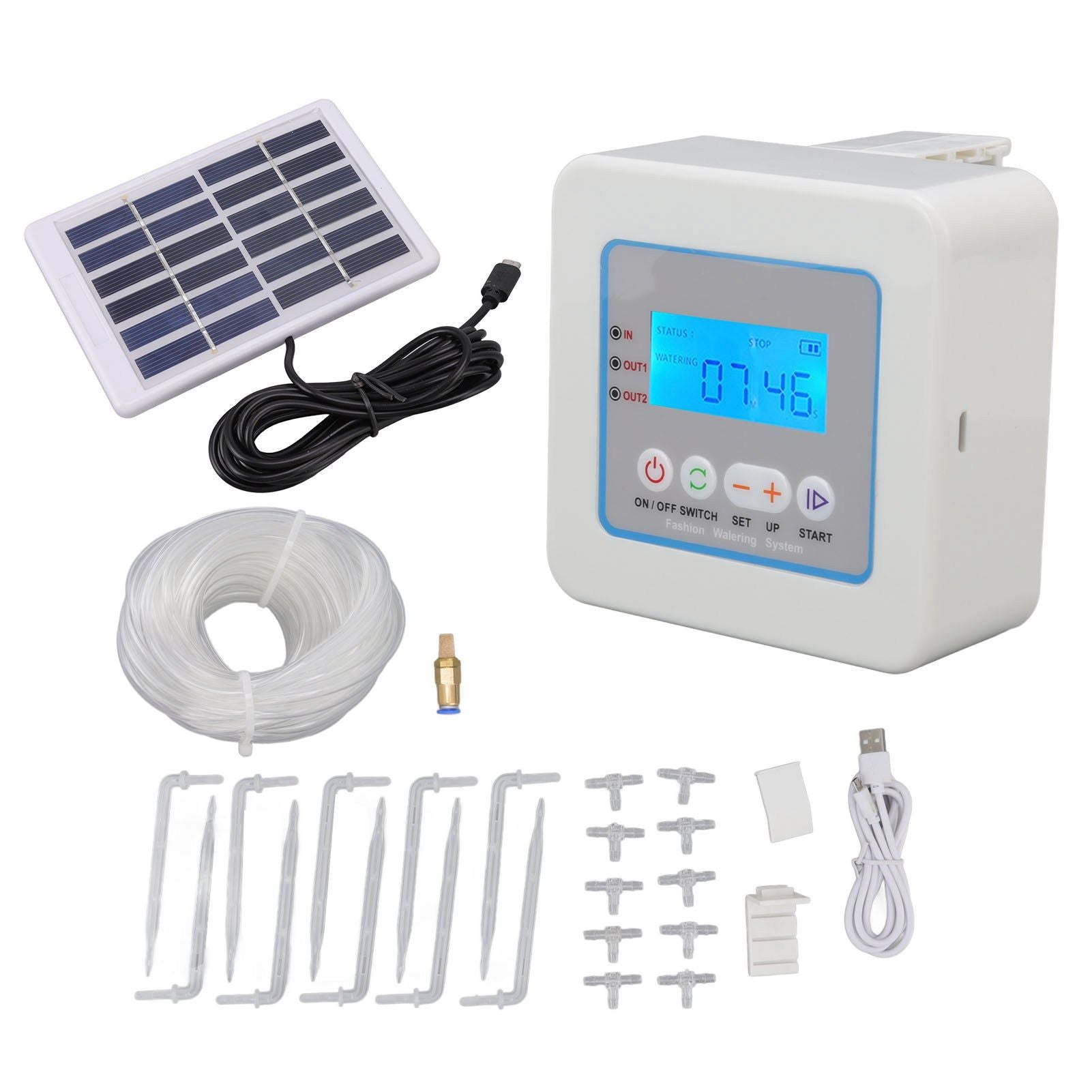 Micro Automatic Drip Irrigation Kit Programmable Timer Solar Multi Function Automatic Watering Sprayer with V1294-YM0523-3111220088911