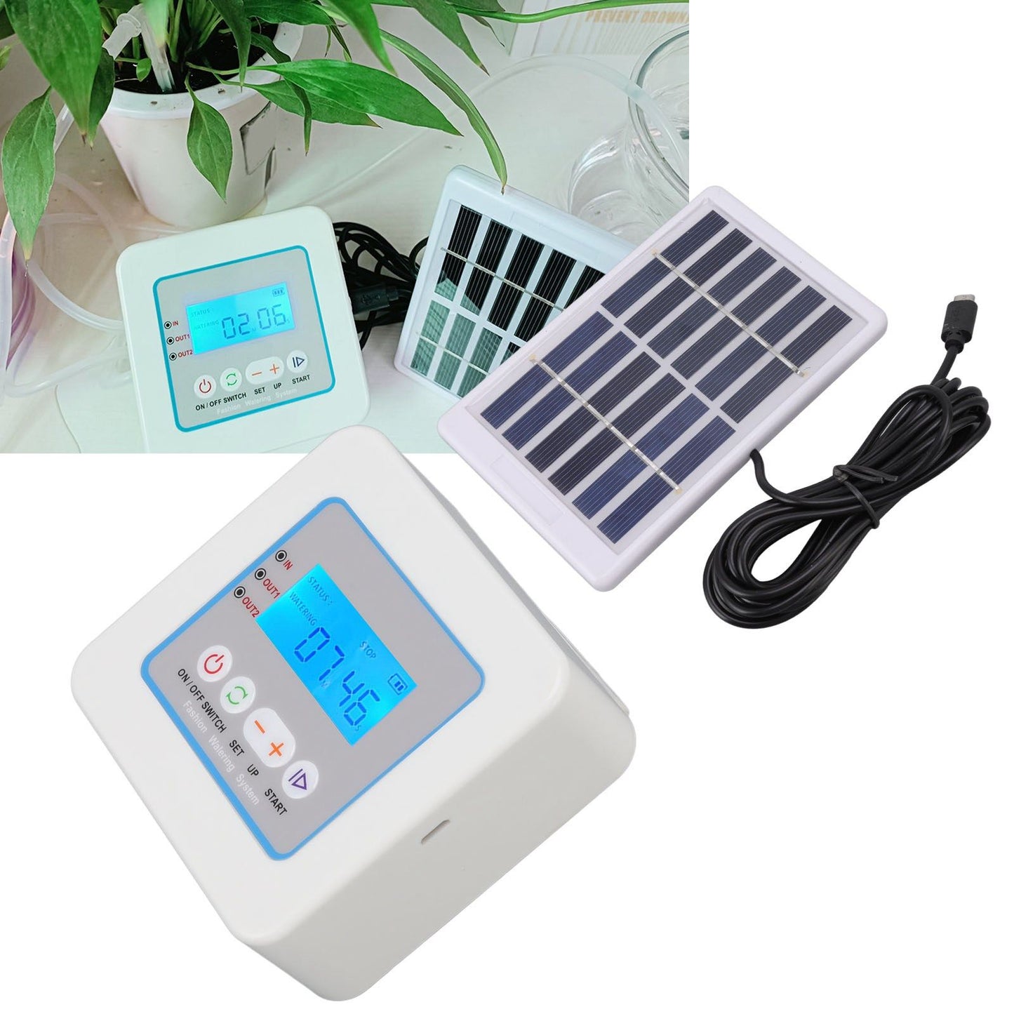 Micro Automatic Drip Irrigation Kit Programmable Timer Solar Multi Function Automatic Watering Sprayer with V1294-YM0523-3111220088911