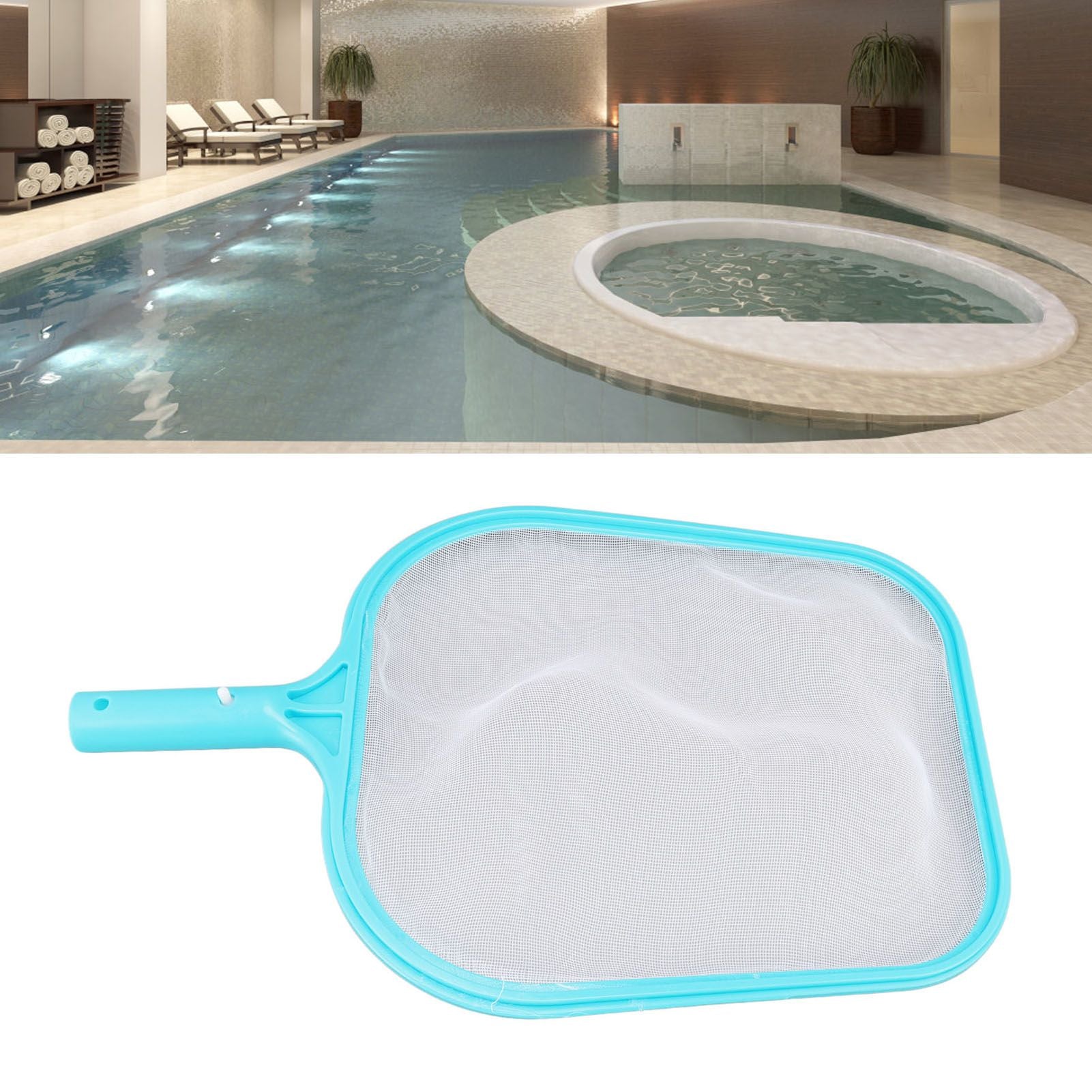 Pool Net Cyan Quick Cleaning Plastic Structure Nylon Material Pool Skimmer Leaf Net for Hot Tubs Fountains V1294-YM0523-3111220089011