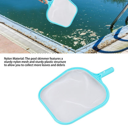 Pool Net Cyan Quick Cleaning Plastic Structure Nylon Material Pool Skimmer Leaf Net for Hot Tubs Fountains V1294-YM0523-3111220089011