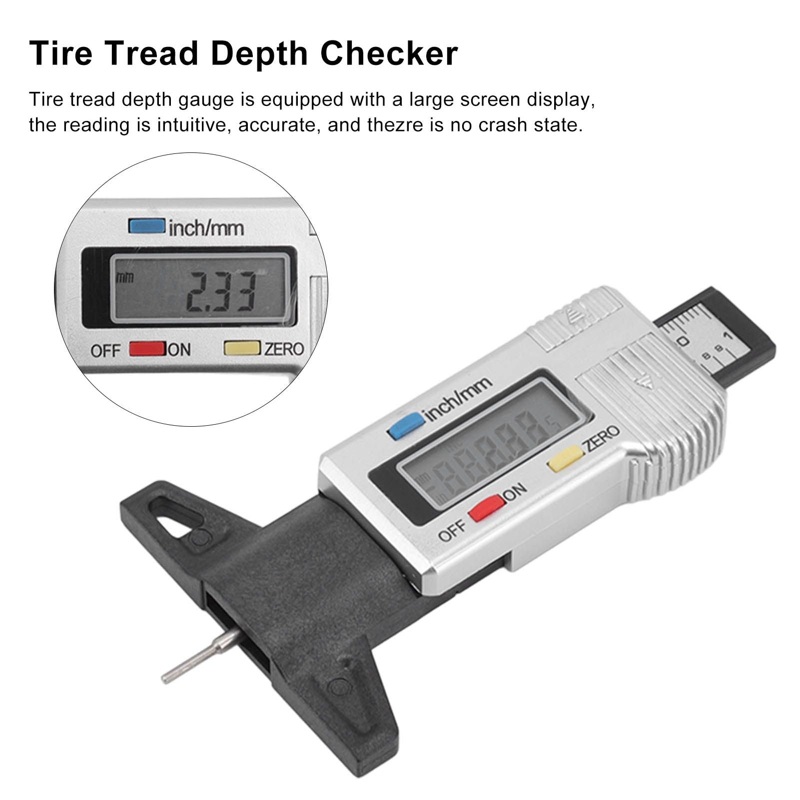 Tire Tread Depth Gauge Large Digital Display Accurate Tread Checker for Truck Car Motorcycle V1294-YM0523-3111220090011