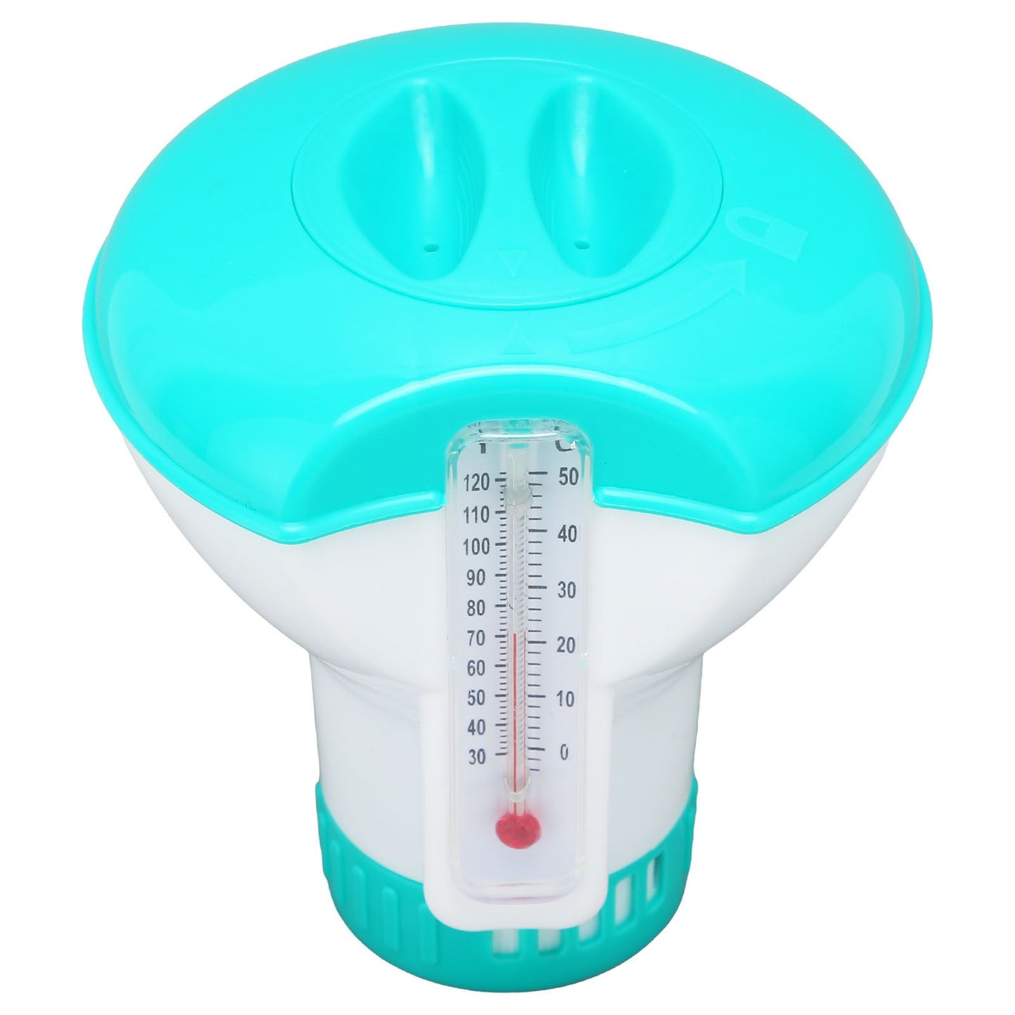 Spa Chemical Dispenser with Thermometer Reusable Lake Blue Swimming Pool Chlorine Tablet Floater V1294-YM0523-3111220090611