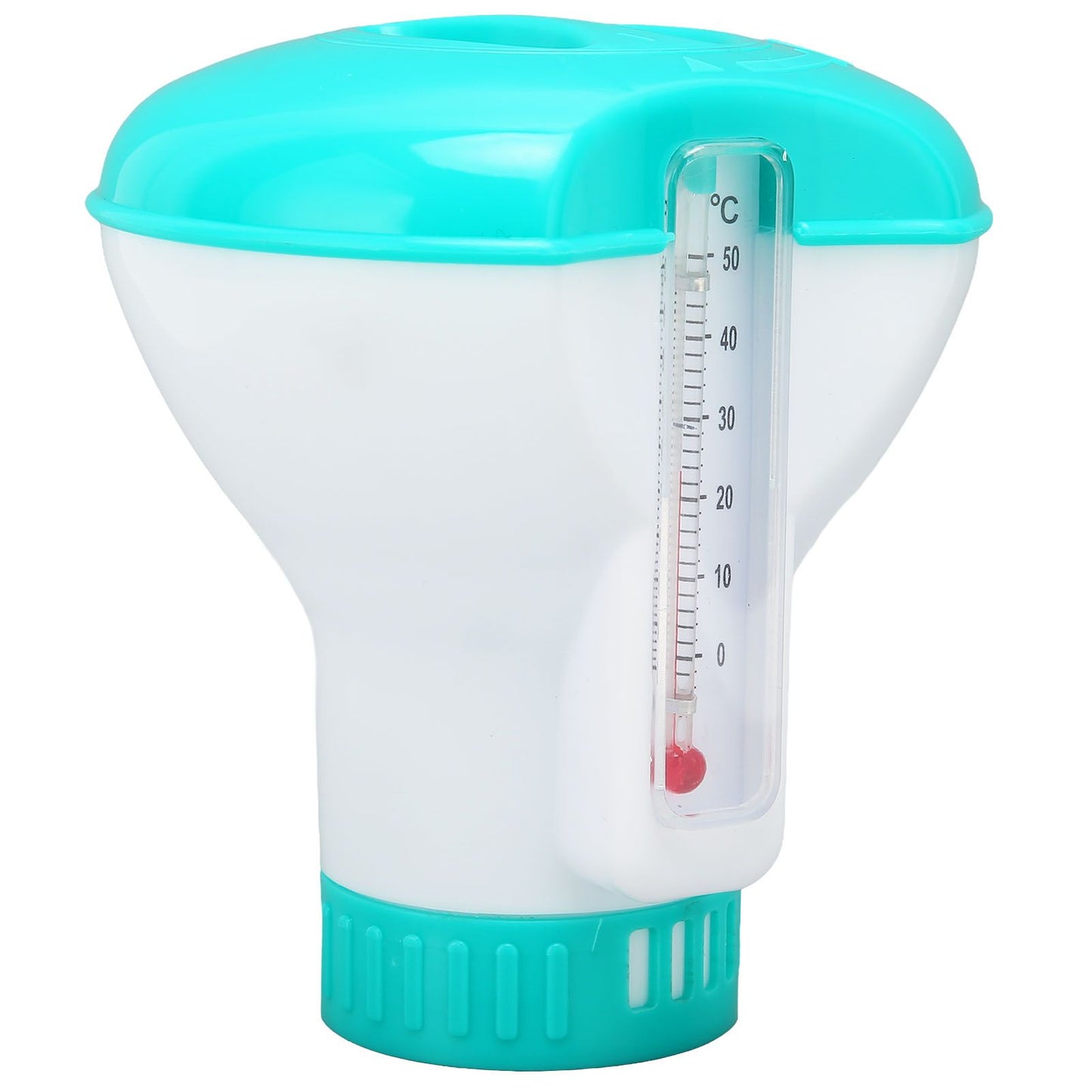 Spa Chemical Dispenser with Thermometer Reusable Lake Blue Swimming Pool Chlorine Tablet Floater V1294-YM0523-3111220090611