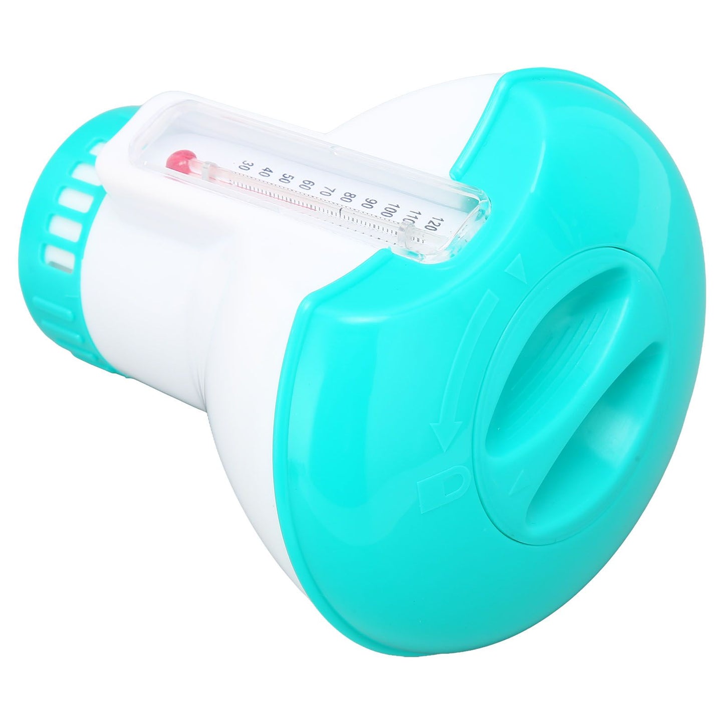 Spa Chemical Dispenser with Thermometer Reusable Lake Blue Swimming Pool Chlorine Tablet Floater V1294-YM0523-3111220090611