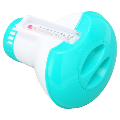 Spa Chemical Dispenser with Thermometer Reusable Lake Blue Swimming Pool Chlorine Tablet Floater V1294-YM0523-3111220090611