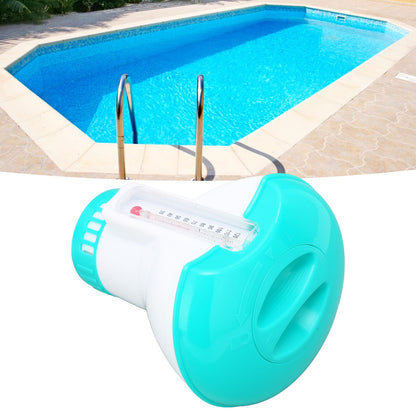 Spa Chemical Dispenser with Thermometer Reusable Lake Blue Swimming Pool Chlorine Tablet Floater V1294-YM0523-3111220090611