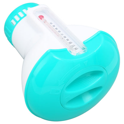 Spa Chemical Dispenser with Thermometer Reusable Lake Blue Swimming Pool Chlorine Tablet Floater V1294-YM0523-3111220090611