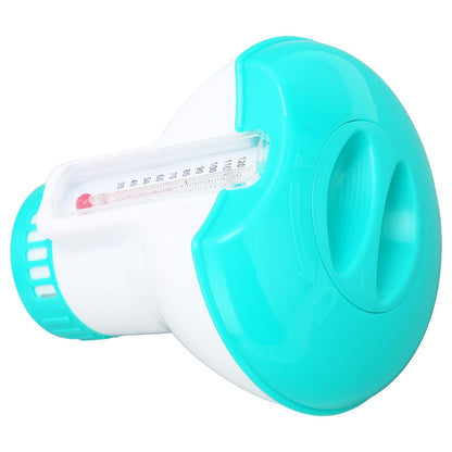 Spa Chemical Dispenser with Thermometer Reusable Lake Blue Swimming Pool Chlorine Tablet Floater V1294-YM0523-3111220090611