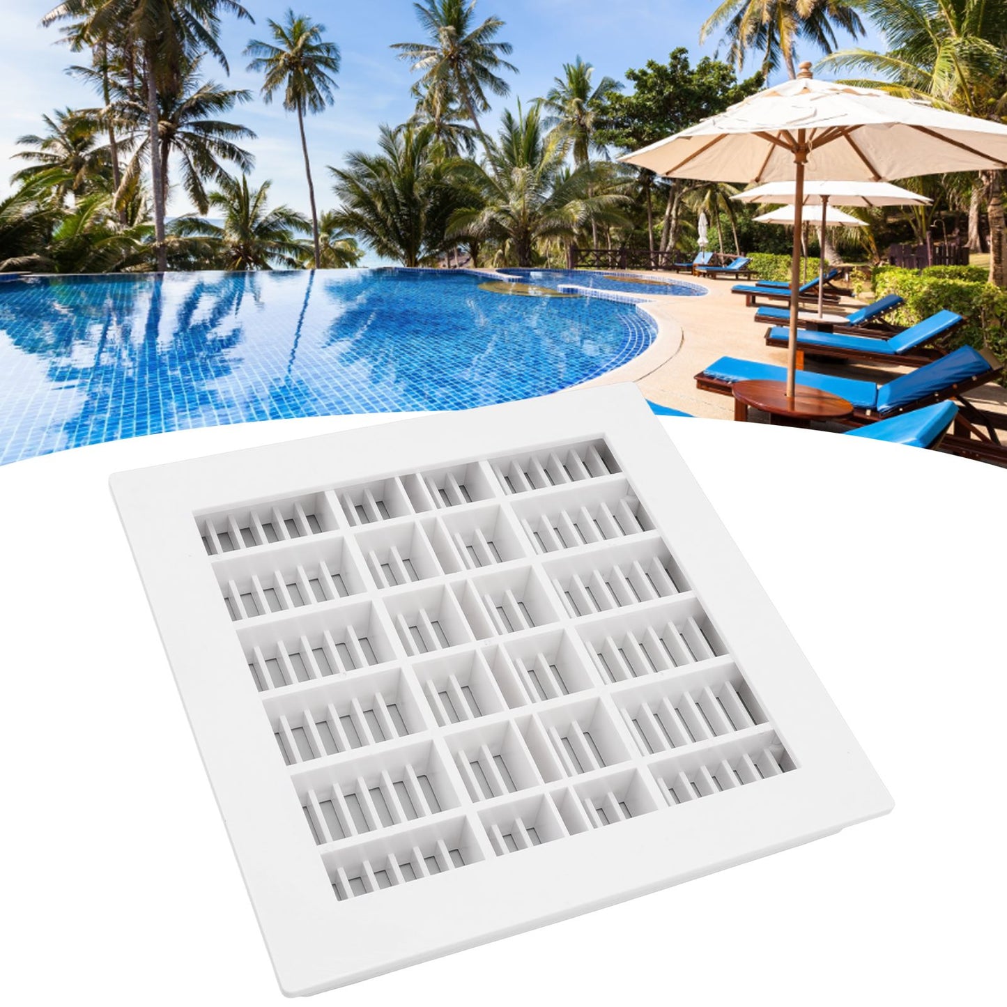 SP-1031 Pool Main Drain 25.3x25.3cm Replacement Pool Square Main Drain for Swimming Pools Massage Pools SPA V1294-YM0523-3111220091711