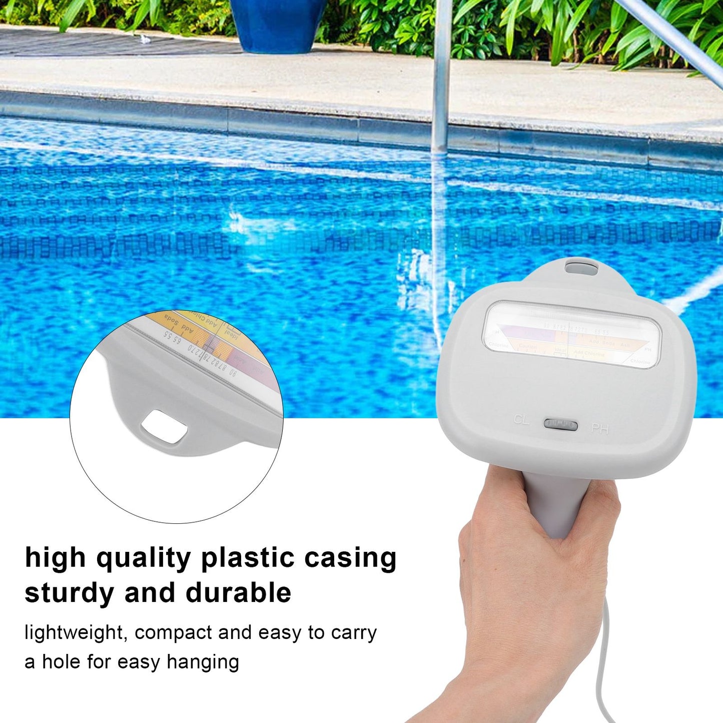 Pc-104 Water Quality Tester Accurate Portable Easy to Read PH Chlorine Tester for Swimming Pools and SPA Pools V1294-YM0523-3111220092911