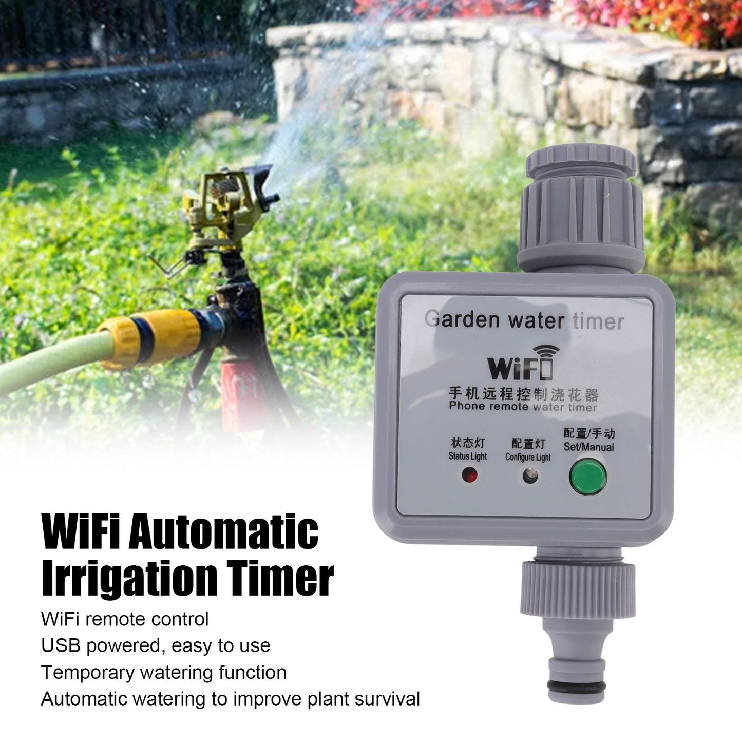 Smart Sprinkler Water Timer Automatic Watering Remote Control USB Power Supply Irrigation Timer for V1294-YM0523-3111220093611