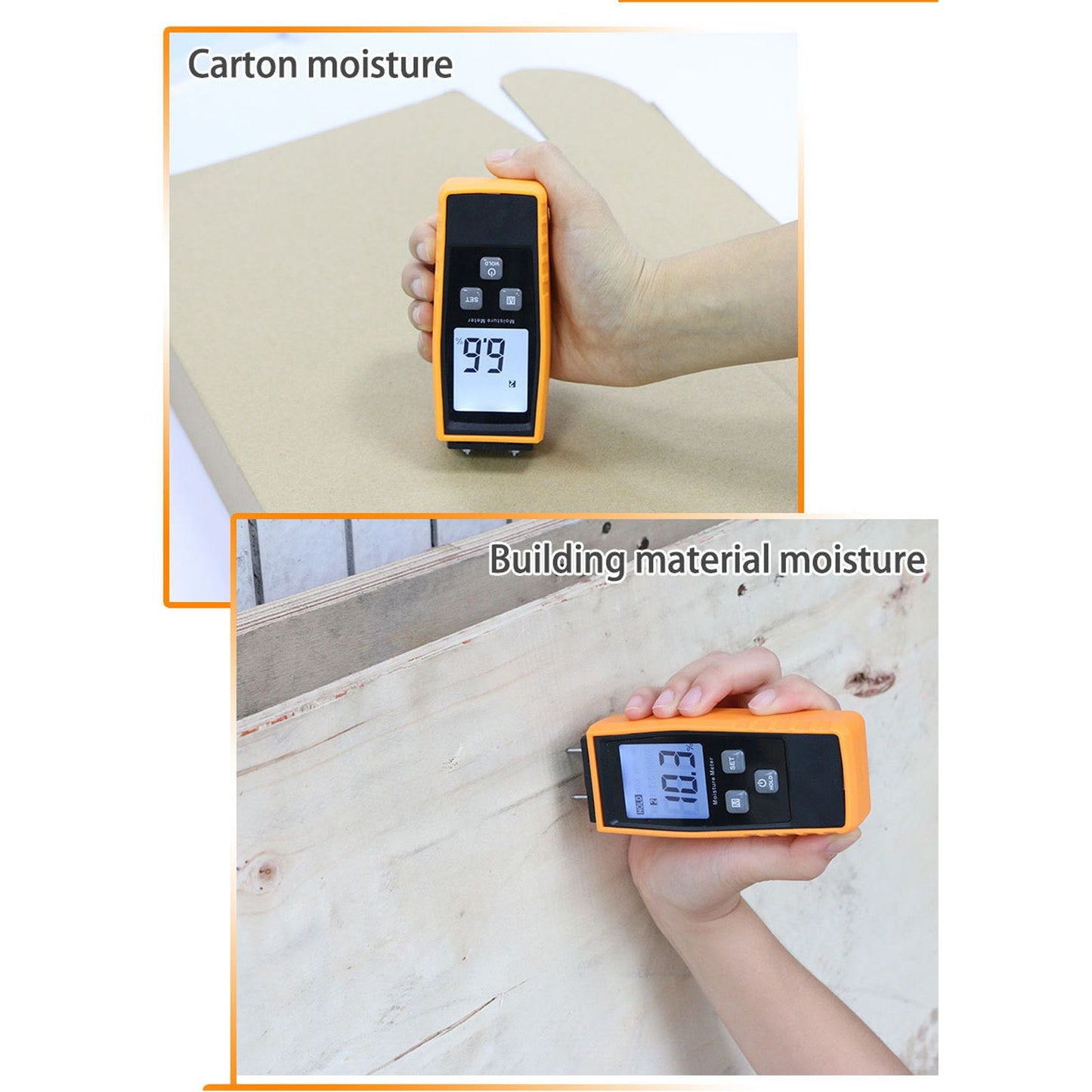 Wood Moisture Meter High Accuracy Easy to Read Portable Digital Moisture Detector for Woodworking Building V1294-YM0523-3111220093811