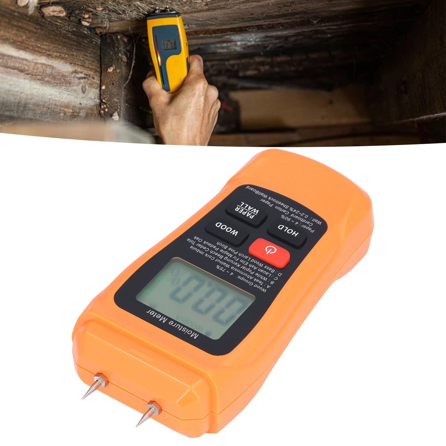 MT18 Digital Moisture Detector Backlit LCD Display Wood Moisture Meter for Wood Building Material Paper Floor V1294-YM0523-3111220094011