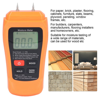 MT18 Digital Moisture Detector Backlit LCD Display Wood Moisture Meter for Wood Building Material Paper Floor V1294-YM0523-3111220094011