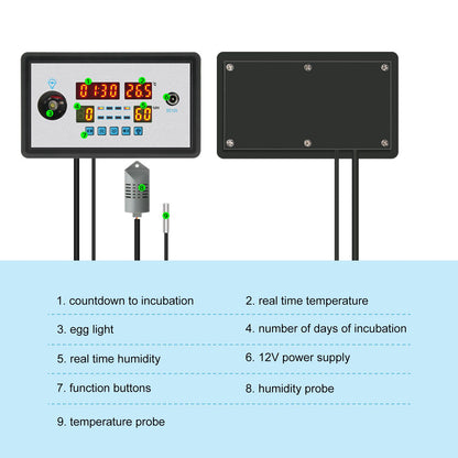 Intelligent Incubator Thermostat Automatic Egg Incubator Controller Thermostat for Eggs Duck Eggs Goose Eggs V1294-YM0523-3111220094211