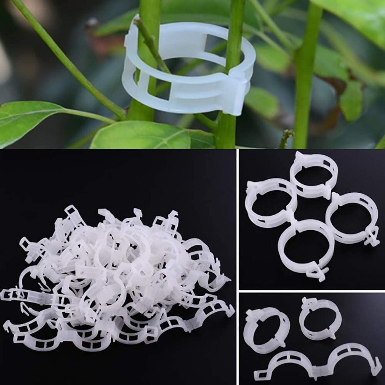 300Pcs Plastic Tomato Clips Good Fixation Support Reusable Plant Support Clips for Various Vegetables Flowers V1294-YM0523-3111220095511