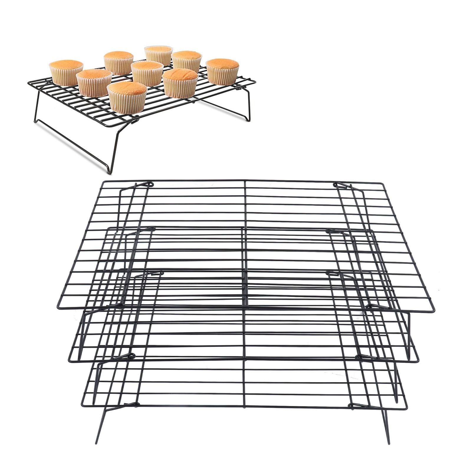 13 Inch Iron Baking Rack 3 Layer Non Stick Cooling Racks for Cooking Baking Cake Biscuits V1294-YM0523-3111220099011