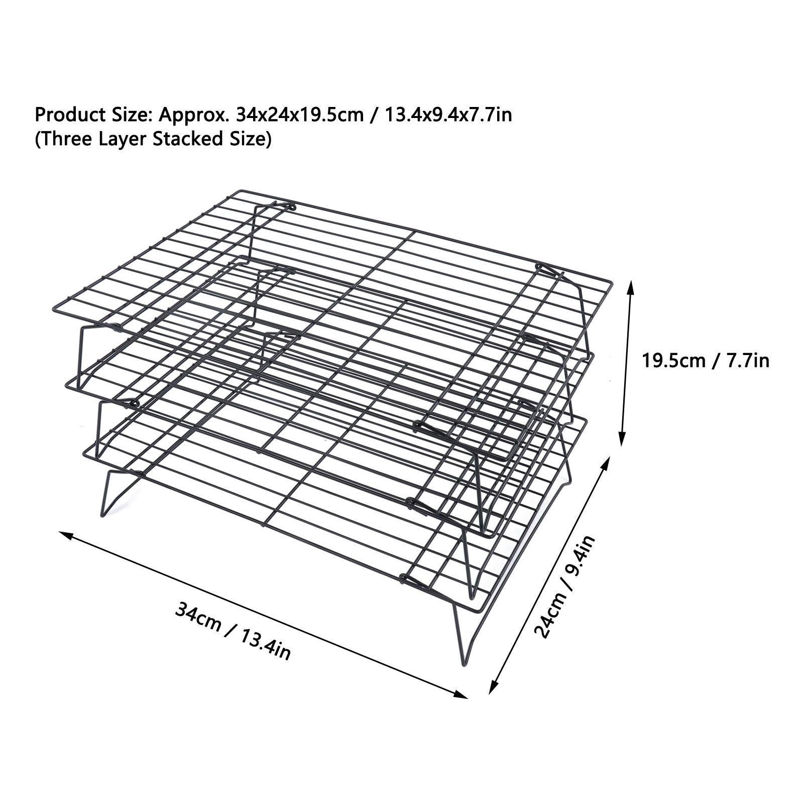 13 Inch Iron Baking Rack 3 Layer Non Stick Cooling Racks for Cooking Baking Cake Biscuits V1294-YM0523-3111220099011