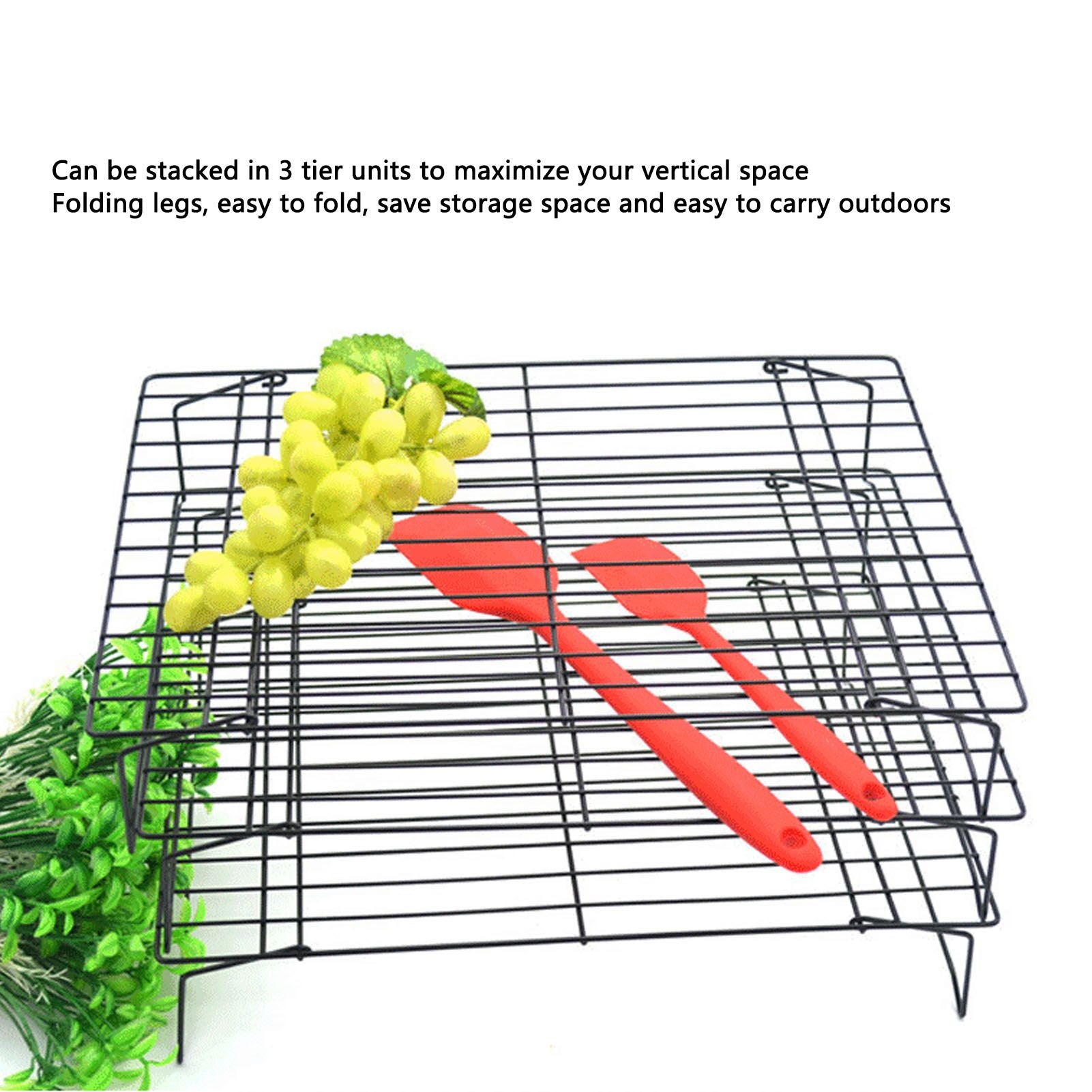 13 Inch Iron Baking Rack 3 Layer Non Stick Cooling Racks for Cooking Baking Cake Biscuits V1294-YM0523-3111220099011
