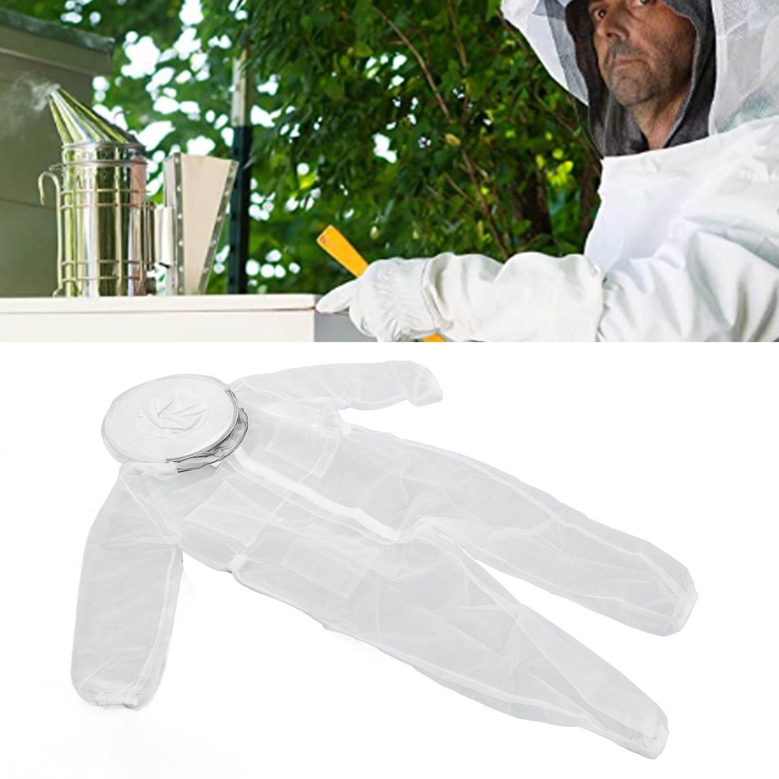 Bee Suit Summer Breathable Ultra Thin Soft Comfortable Cotton Full Body Beeproof Clothing Beekeeping Tools V1294-YM0523-3111220099711