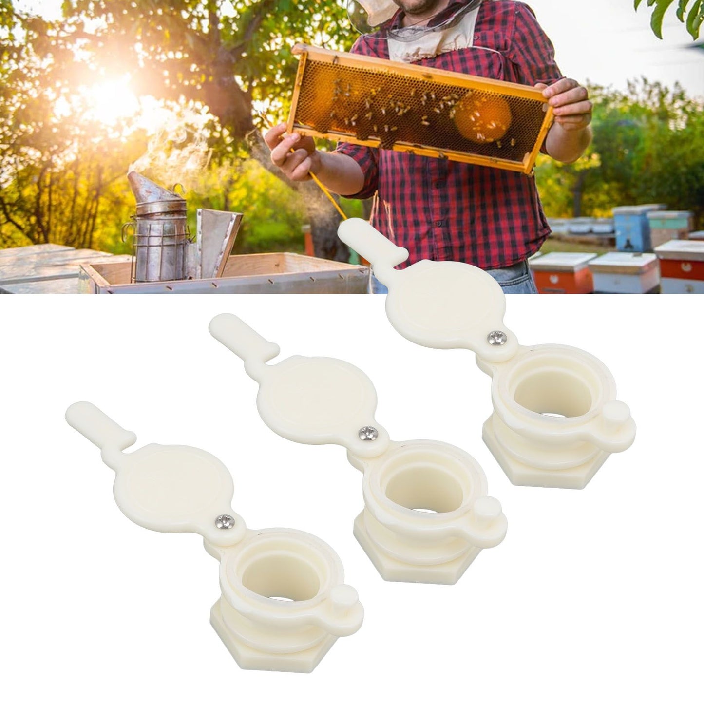 3pcs Beekeeping Integrated Honey Gate Extractor Plastic Honey Gate Valve for Beekeeping Accessory V1294-YM0523-3111220100511