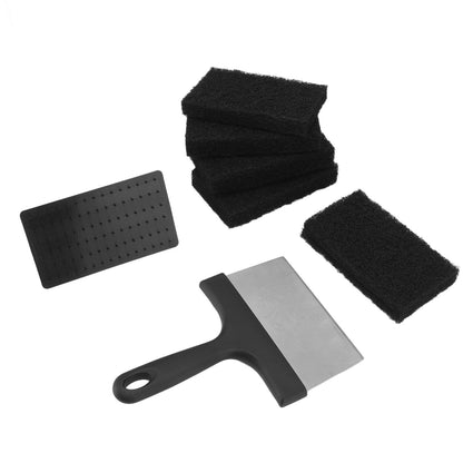 Barbecue Grill Griddle Cleaning Kit BBQ Grill Cleaner Set Includes Stainless Steel Scraper Brush Sponge Blocks V1294-YM0523-3111220100711