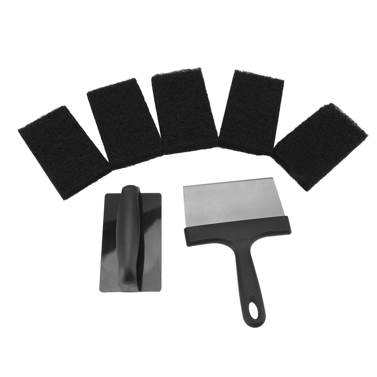 Barbecue Grill Griddle Cleaning Kit BBQ Grill Cleaner Set Includes Stainless Steel Scraper Brush Sponge Blocks V1294-YM0523-3111220100711