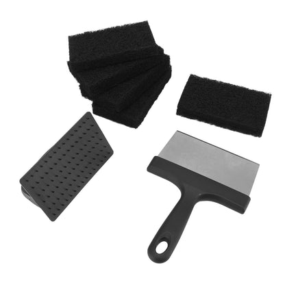 Barbecue Grill Griddle Cleaning Kit BBQ Grill Cleaner Set Includes Stainless Steel Scraper Brush Sponge Blocks V1294-YM0523-3111220100711