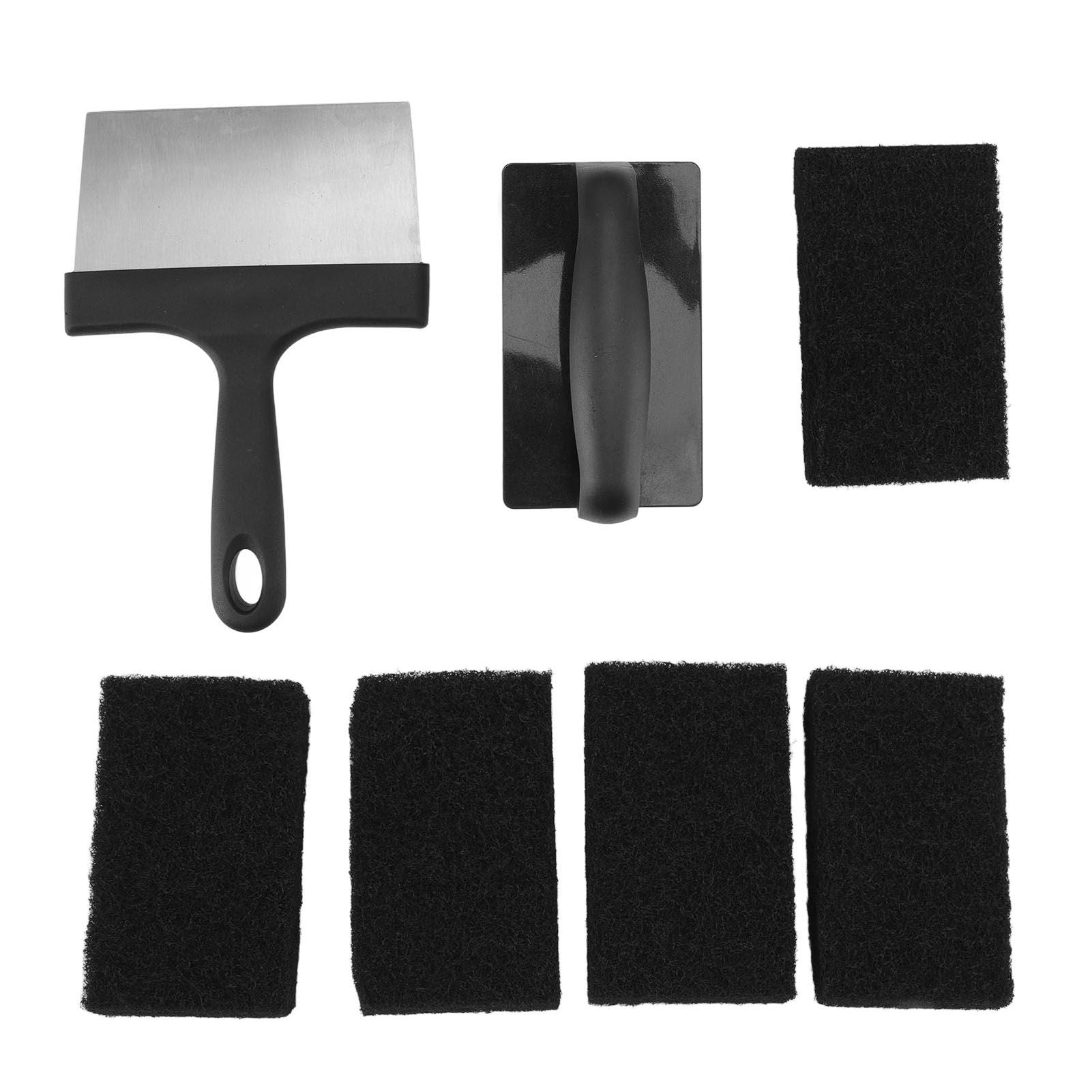 Barbecue Grill Griddle Cleaning Kit BBQ Grill Cleaner Set Includes Stainless Steel Scraper Brush Sponge Blocks V1294-YM0523-3111220100711