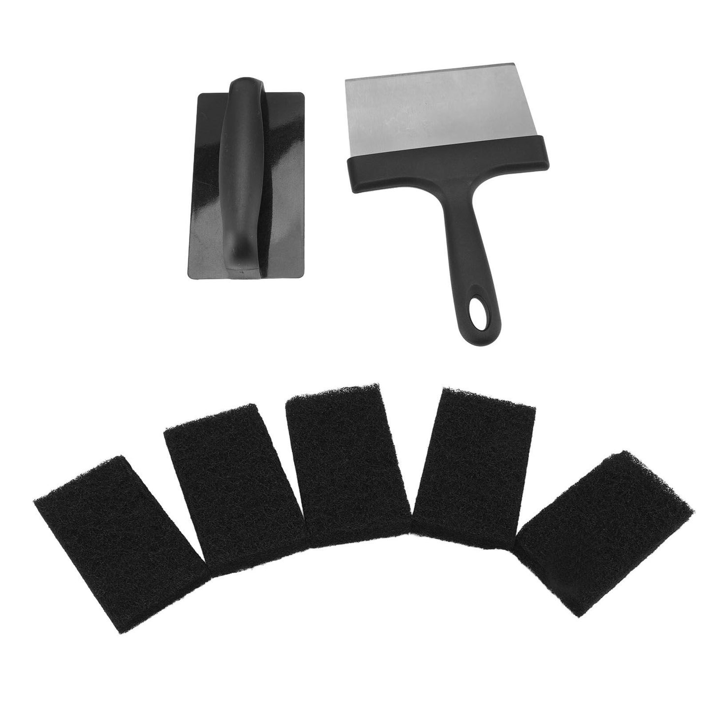 Barbecue Grill Griddle Cleaning Kit BBQ Grill Cleaner Set Includes Stainless Steel Scraper Brush Sponge Blocks V1294-YM0523-3111220100711