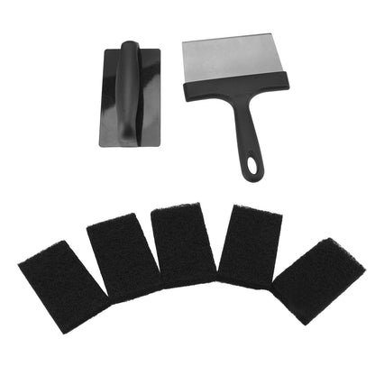 Barbecue Grill Griddle Cleaning Kit BBQ Grill Cleaner Set Includes Stainless Steel Scraper Brush Sponge Blocks V1294-YM0523-3111220100711