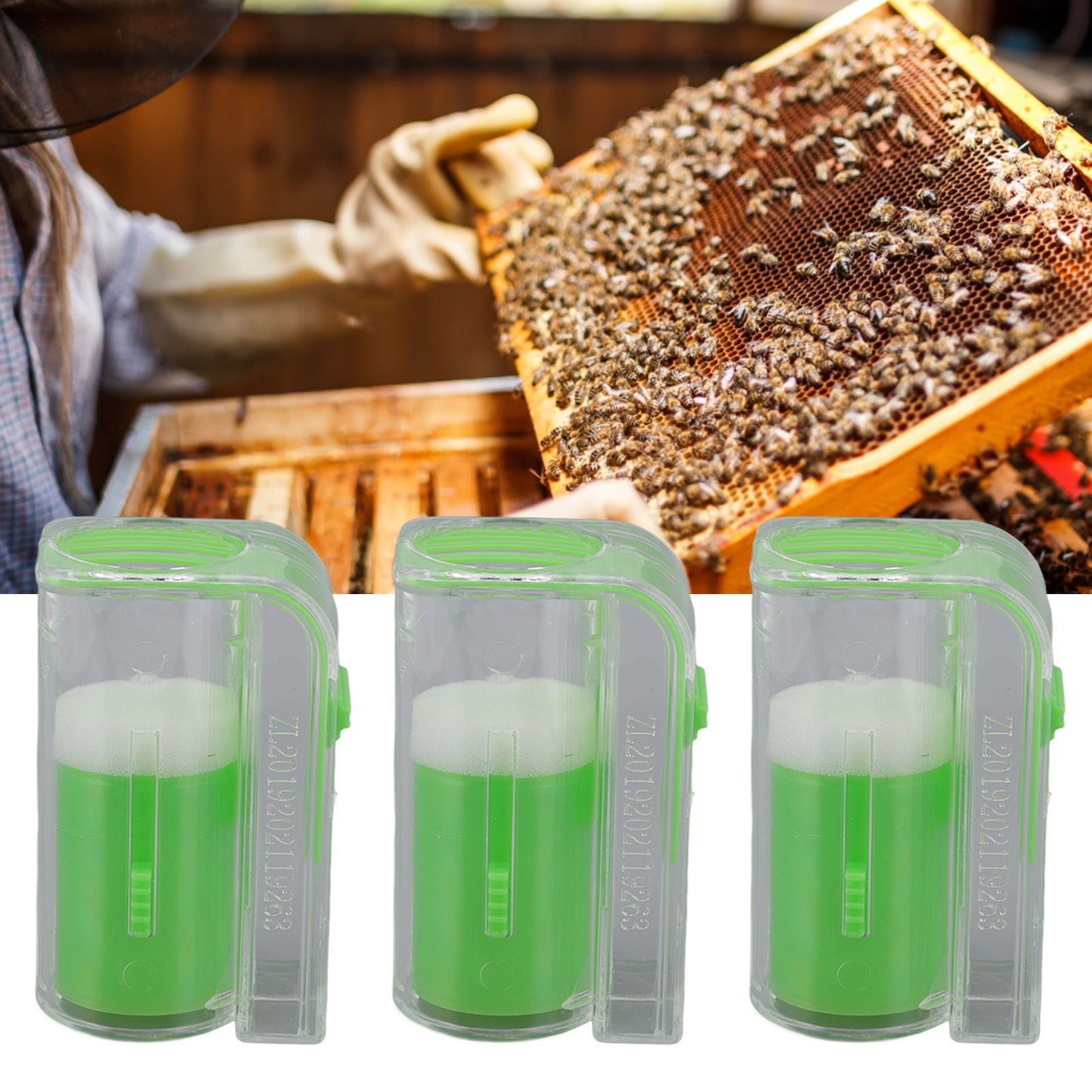 3Pcs Queen Bee Marking Cage Catcher Plastic One Handed Bee Queen Marker Bottle Beekeeping Tools for V1294-YM0523-3111220100813
