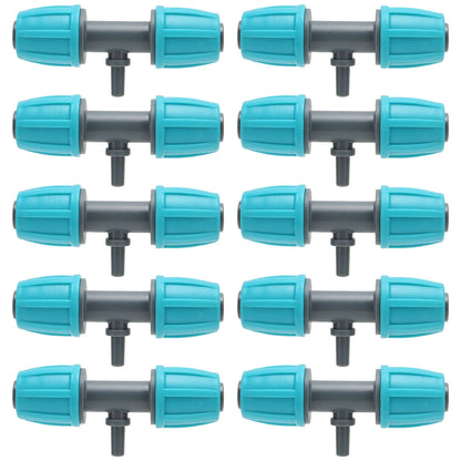 10PCS 16mm to 4/7 Barbed Tee Irrigation Tube Reducing Tee Connector Fitting for Garden Courtyard V1294-YM0523-3111220101711