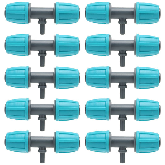 10PCS 16mm to 4/7 Barbed Tee Irrigation Tube Reducing Tee Connector Fitting for Garden Courtyard V1294-YM0523-3111220101711