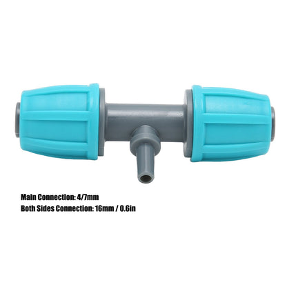 10PCS 16mm to 4/7 Barbed Tee Irrigation Tube Reducing Tee Connector Fitting for Garden Courtyard V1294-YM0523-3111220101711