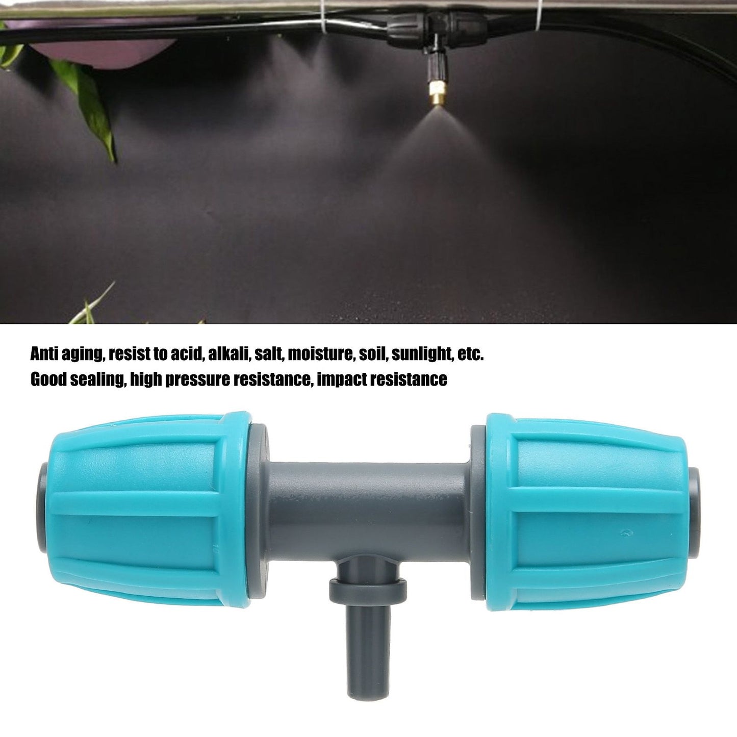10PCS 16mm to 4/7 Barbed Tee Irrigation Tube Reducing Tee Connector Fitting for Garden Courtyard V1294-YM0523-3111220101711