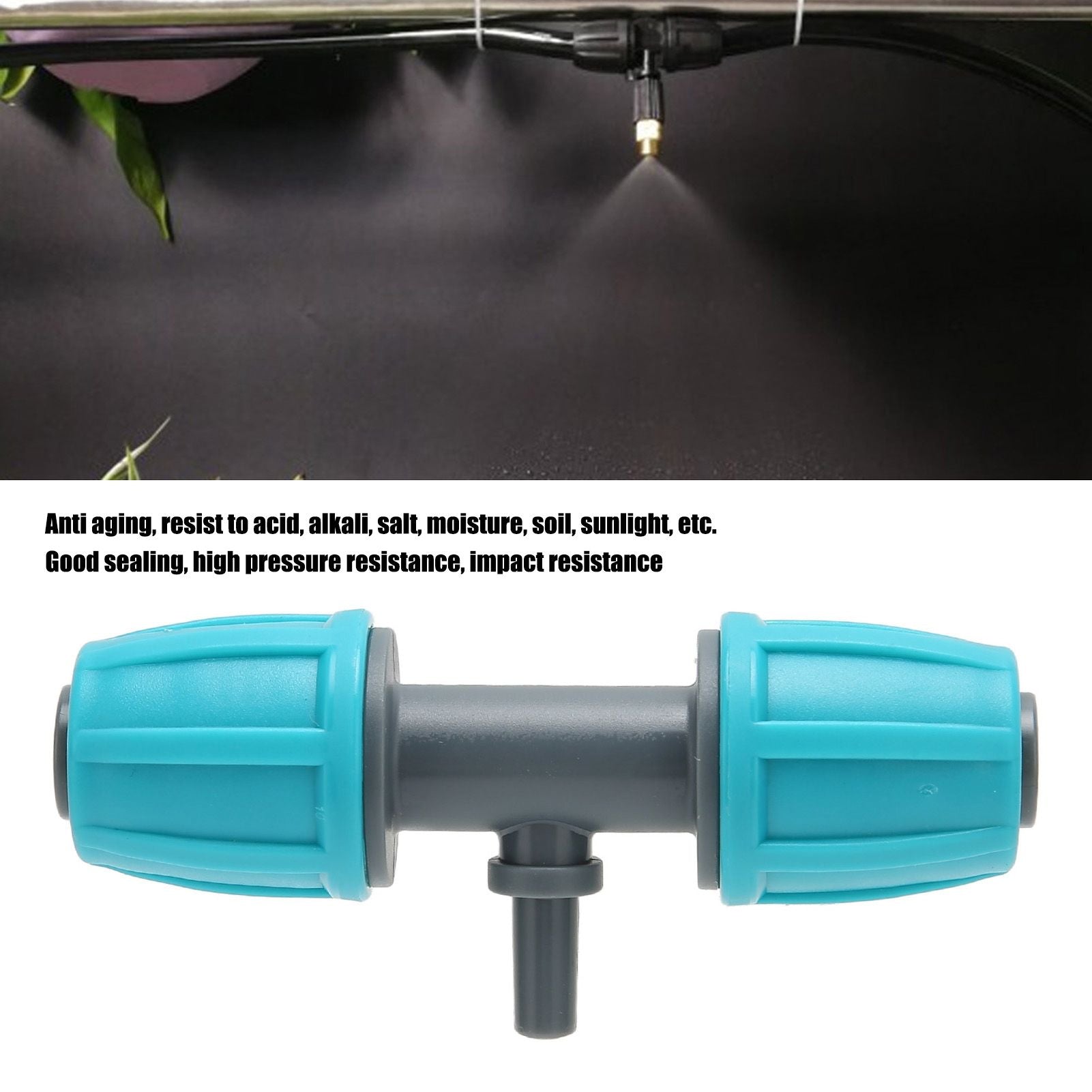 10PCS 16mm to 4/7 Barbed Tee Irrigation Tube Reducing Tee Connector Fitting for Garden Courtyard V1294-YM0523-3111220101711