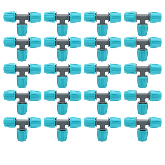 20PCS 16mm Tee Pipe Connector PE Irrigation Tubing Tee for Greenhouses Gardens Agriculture 9.3x6CM V1294-YM0523-3111220102311