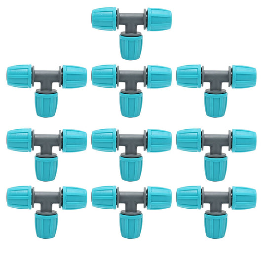 20PCS 16mm Tee Pipe Connector PE Irrigation Tubing Tee for Greenhouses Gardens Agriculture 9.3x6CM V1294-YM0523-3111220102311